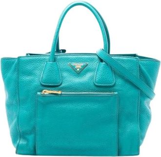 Prada Pre-owned Handbags, female, Blue, Size: ONE SIZE Pre-owned Vintage Satchel