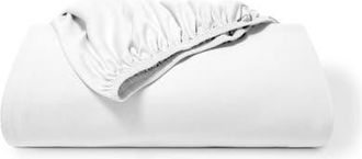 Bare Home Organic Cotton Jersey Fitted Sheet in White at Nordstrom, Size Twin X-Long