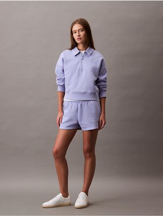 Calvin Klein Jeans Calvin Klein Womens Archive Logo Fleece Quarter Zip Mock Neck Sweatshirt - Purple - XS