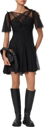 AllSaints Madi Tulle Dress in Black at Nordstrom, Size 10 Us