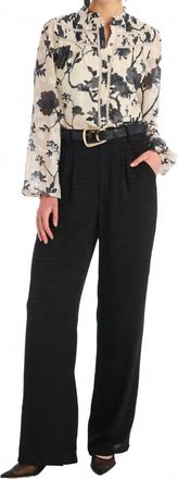 Allison New York Monica Button Down Blouse In Ivory/black