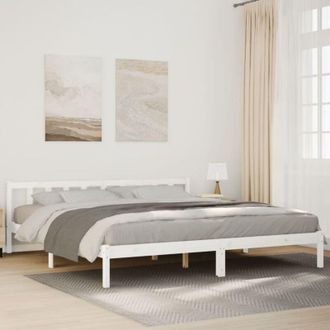vidaXL Vidaxl - Cama Extralarga Sin Colch&oacute;n Madera Maciza Pino Blanca 200x210cm