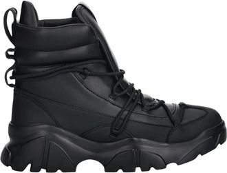 Emporio Armani 7X000335 Enkellaarzen - Dames - Veterlaarzen - Zwart - 36 EU - Leer - Schoenen