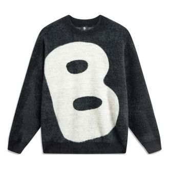 Li-Ning BadFive Big B Logo Knit Sweater Black White AMBT147-3