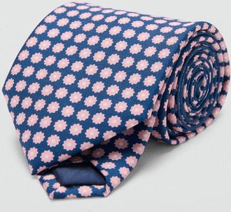 Mango Cravatta 100% seta stampa fiori navy - Uomo - Taglia unica - MANGO MAN