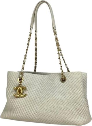 Chanel Pre-owned Tote Bags, female, Beige, Size: ONE SIZE Pre-owned Vintage Tote Bag