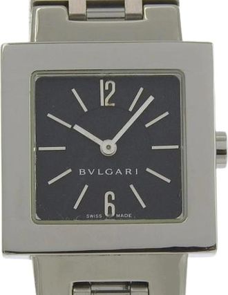 Bulgari Pre-owned Watches, female, Black, Size: ONE SIZE Pre-owned Quadrato Stainless Steel Watch