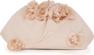 Badgley Mischka Violet Satin Jacquard Clutch