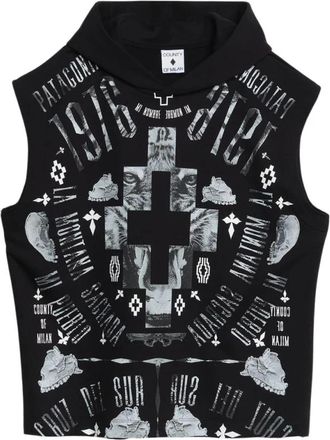 Marcelo Burlon Fleece Mouwloos - Heren - Tops zonder mouwen - Zwart - XS - Katoen - Tops