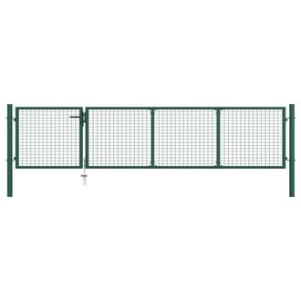 Berkfield Home Garden Gate Steel 350x75 cm Green