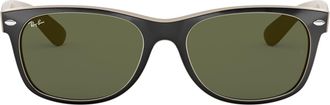 Ray-Ban Unisex adults New Wayfarer Sunglasses, Multicolored (Black/Beige), 55 mm UK