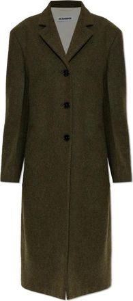 Jil Sander Loden Woljas - Dames - Mantel - Groen - XL - Wol - Jassen