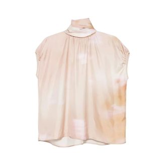 Fabiana Filippi Blouses, female, Pink, Size: S Gathered-Shoulder Sleeveless Top