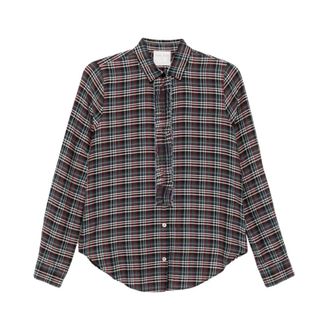 Forte_Forte My Shirt Camicia in Voile Ruches Tartan - - Blouses & Shirts - Donna - Blu - M