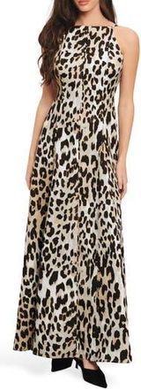Flying Tomato Leopard Print Maxi Dress in Ivory at Nordstrom Rack, Size Medium