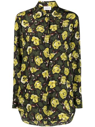 P.A.R.O.S.H. floral-print silk shirt - women - Silk - S - Green