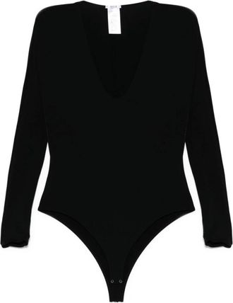 Wolford Zwarte top met lange mouwen - Dames - Bodies - Zwart - L - Wol - Tops