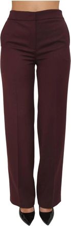 Twinset Wool Blend Broeken - Dames - Straight fit broeken - Rood - XL - Wol - Broeken
