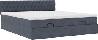vidaXL Estructura Cama Otomana Colchones Terciopelo Gris Oscuro Vidaxl