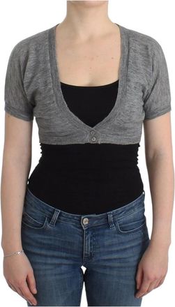 Ermanno Scervino Grijze Alpaca Wollen Bolero Jas - Dames - Vesten - Grijs - S - Wol - Truien & Vesten