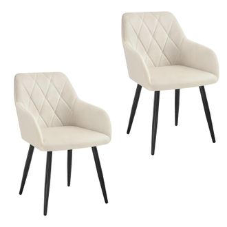 Woltu Woltu Sillas De Comedor Silla Reposabrazos Silla Tapizada Con Respaldos Sillas Nordicas Silla Para Comedor Sal&oacute;n Dormitorio Cocina Pasillo Crema Terci