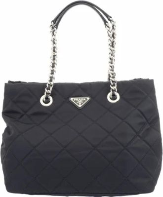 Prada Pre-owned Tote Bags, female, Black, Size: ONE SIZE Pre-owned Leather prada-bags
