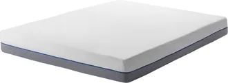 Beliani Colch&oacute;n De Espuma Blanco Con Tela Gris 160 X 200 Cm Tama&ntilde;o Individual Firme Glee