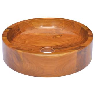 Berkfield Home Basin Solid Teak Wood OE&para;40x10 cm in Brown | Size: 40x10 cm