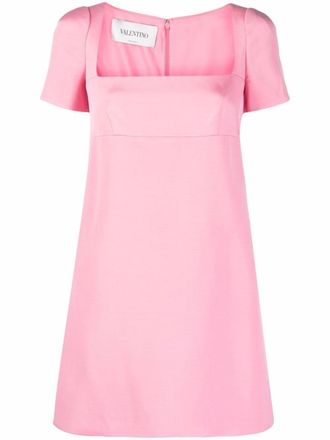 Valentino Garavani Mini-jurk met vierkante hals - Roze