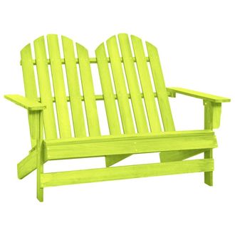 vidaXL Silla Adirondack De Jard&iacute;n 2 Plazas Madera Maciza Abeto Verde Vidaxl