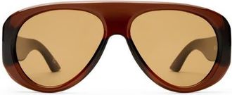 Le Specs Dream Boat 57mm Aviator Sunglasses in Cocoa/light Brown Mono at Nordstrom