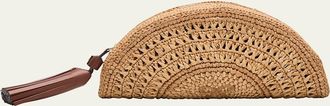 Anya Hindmarch Half Moon Raffia Bow Clutch Bag
