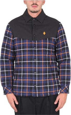Marcelo Burlon Cross Check Gewatteerd Overshirt - Heren - Casual Overhemden - Veelkleurig - S - Katoen - Overhemden