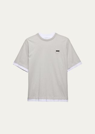 Prada Mens Double-Layer T-Shirt