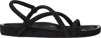 Isabel Marant Black Leather Flat Mens Sandals