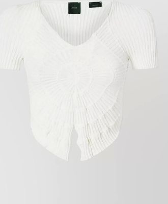 Pinko viscose asymmetric v-neck short-sleeve t-shirt