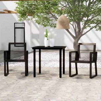 vidaXL Juego De Comedor Para Jard&iacute;n 3 Piezas Negro Vidaxl