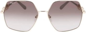 Ferragamo Gradient Grey Rectangular Ladies Sunglasses SF291S 703 61