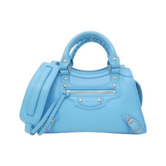 Balenciaga Pre-owned Mini Bags, female, Blue, Size: ONE SIZE Pre-owned Neo Classic City Mini Calf Handbag