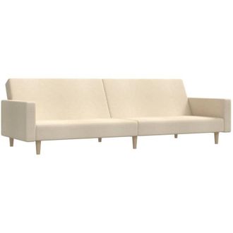 vidaXL Sof&aacute; Cama De 2 Plazas Tela Color Crema Vidaxl