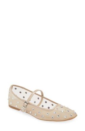 Open Edit Desi Mary Jane Flat in Beige Sand at Nordstrom Rack, Size 11