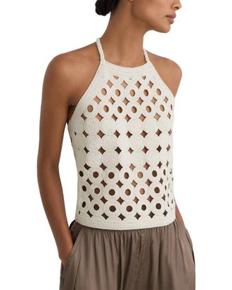 Reiss Celia Cut Out Knitted Halter Neck Top