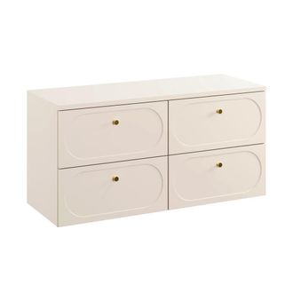 Petits Meubles Mueble bajo lavabo 120cm encimera paneles laminados y mdf beige arena