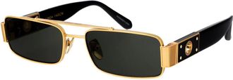 Linda Farrow Stijlvolle Joey Zonnebril voor de Zomer - Dames - Zonnebrillen - Zwart - 57 MM - Accessoires