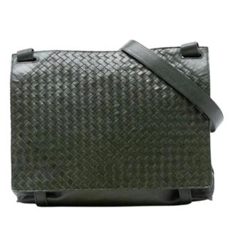 Bottega Veneta Pre-owned Cross Body Bags, female, Green, Size: ONE SIZE Pre-owned Woven Nappa Leather Crossbody Bag