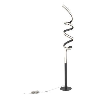 QAZQA Design Floor Lamp Black Incl. led and Dimmer - Twisted