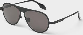 J.W.Anderson Matte black aviator sunglasses