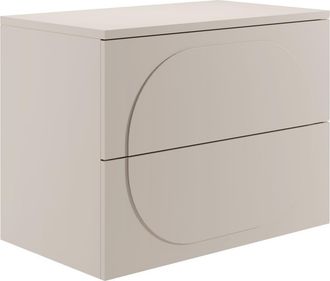 Vente-Unique Mueble bajo lavabo suspendido con estante - Beige - 80 cm - VUTOMA