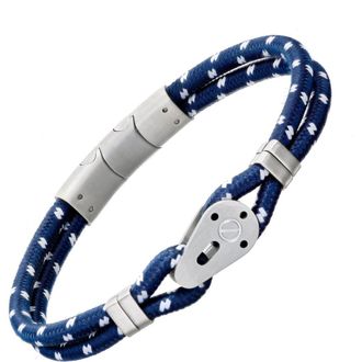 Link Up Sailing Pulley Nylon Cord Brushed Stainless Steel Detail in Navy at Nordstrom