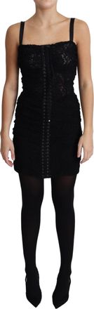 Dolce & Gabbana Womens Lace Mini Dress Corset Style - Black Nylon - Size EU 38 (Womens)